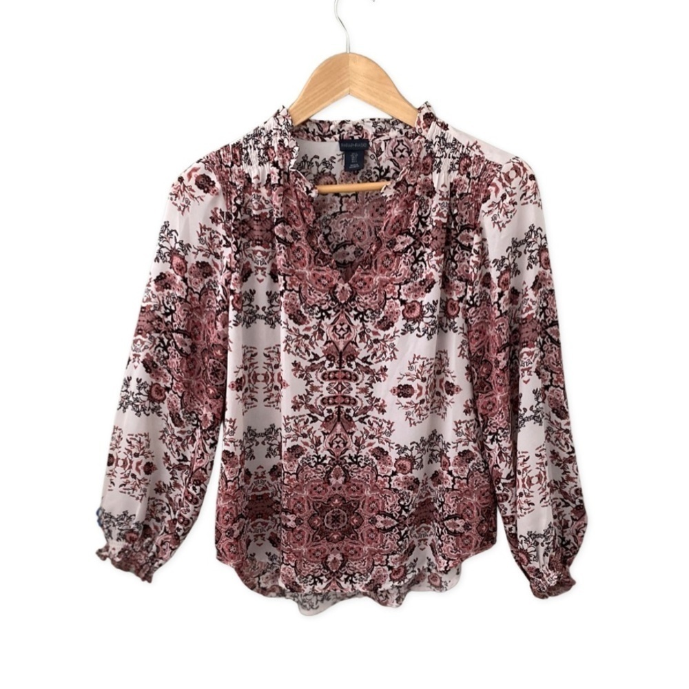 PARAPHRASE High/Low Lightweight Floral Blouse Size S